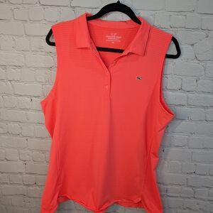 Vineyard Vines Women's Pink Sleeveless Polo Top